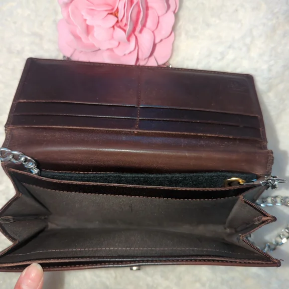 Fendi Authentic Zucca Brown Monogram Wallet Or Shoulder Bag with Silver Chain - Picture 10 of 10